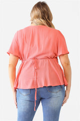 Plus Tie Detail Flare Top