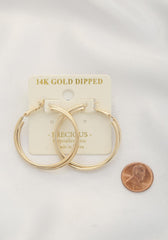 Double Hoop 14k Gold Dipped Earring