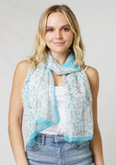 Flower Print Chiffon Scarf