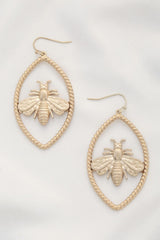 Bee Marquise Shape Dangle Earring