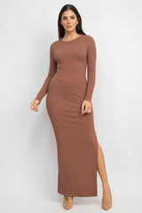 Side Slit Bodycon Maxi Dress