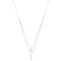 Double Star Crystal Layered Necklace