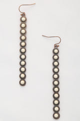 Rodeo Western Round Bead Pattern Metal Dangle Earring