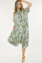 Loose Round Neck Print Onesie-like Jumpsuit